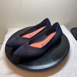 Rothy’s The Point Maritime Navy Blue Lattice Stitch Flat Size 7.5